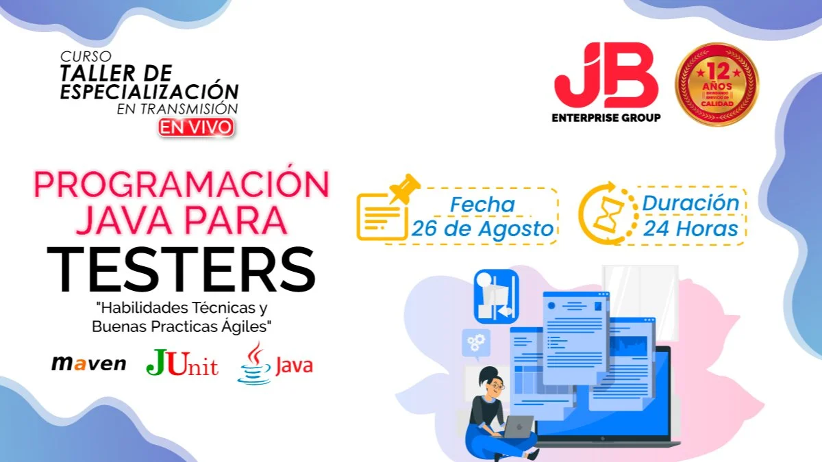 Portada de CURSO EN VIVO: PROGRAMACIÓN JAVA PARA TESTER