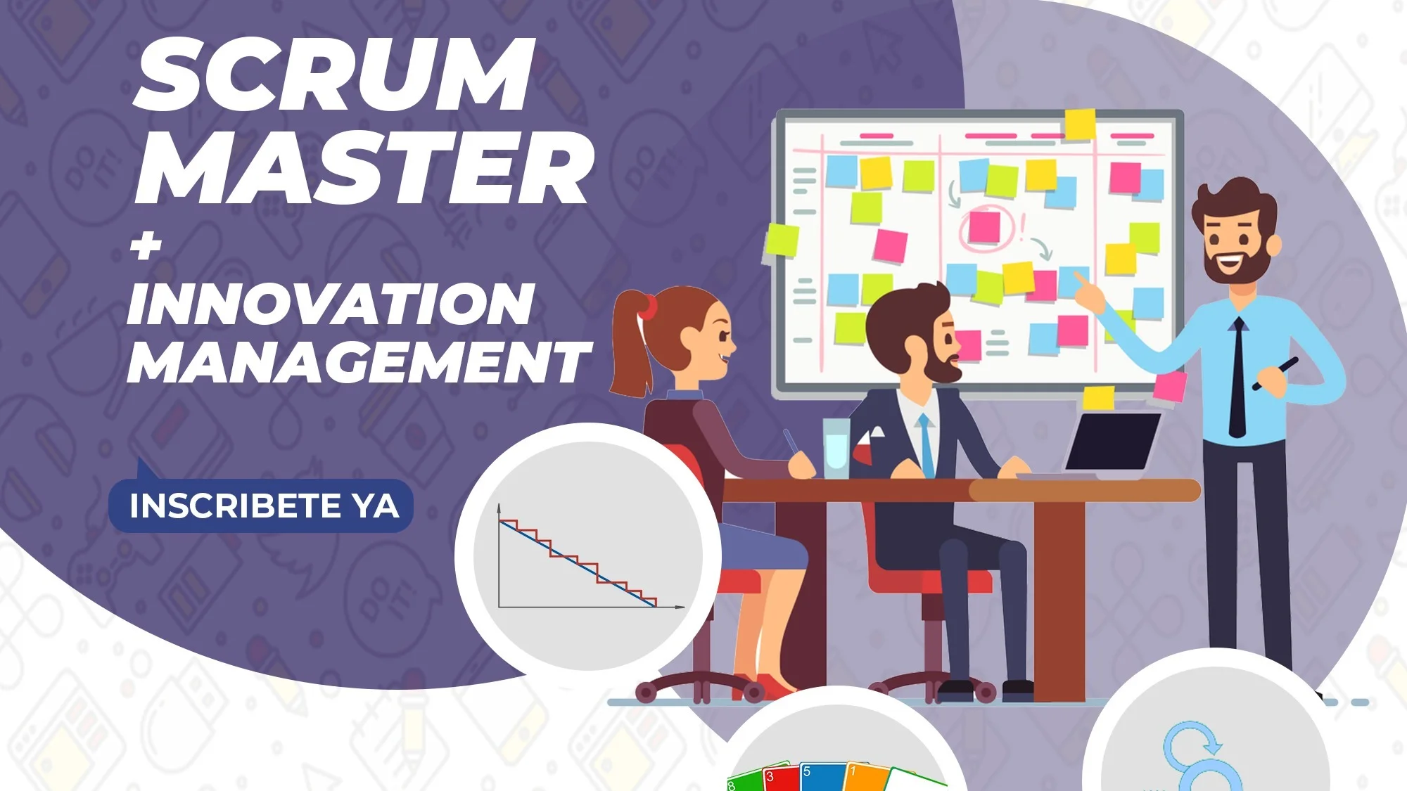 Portada de Certificación Scrum Master + Innovation + Fundamentos