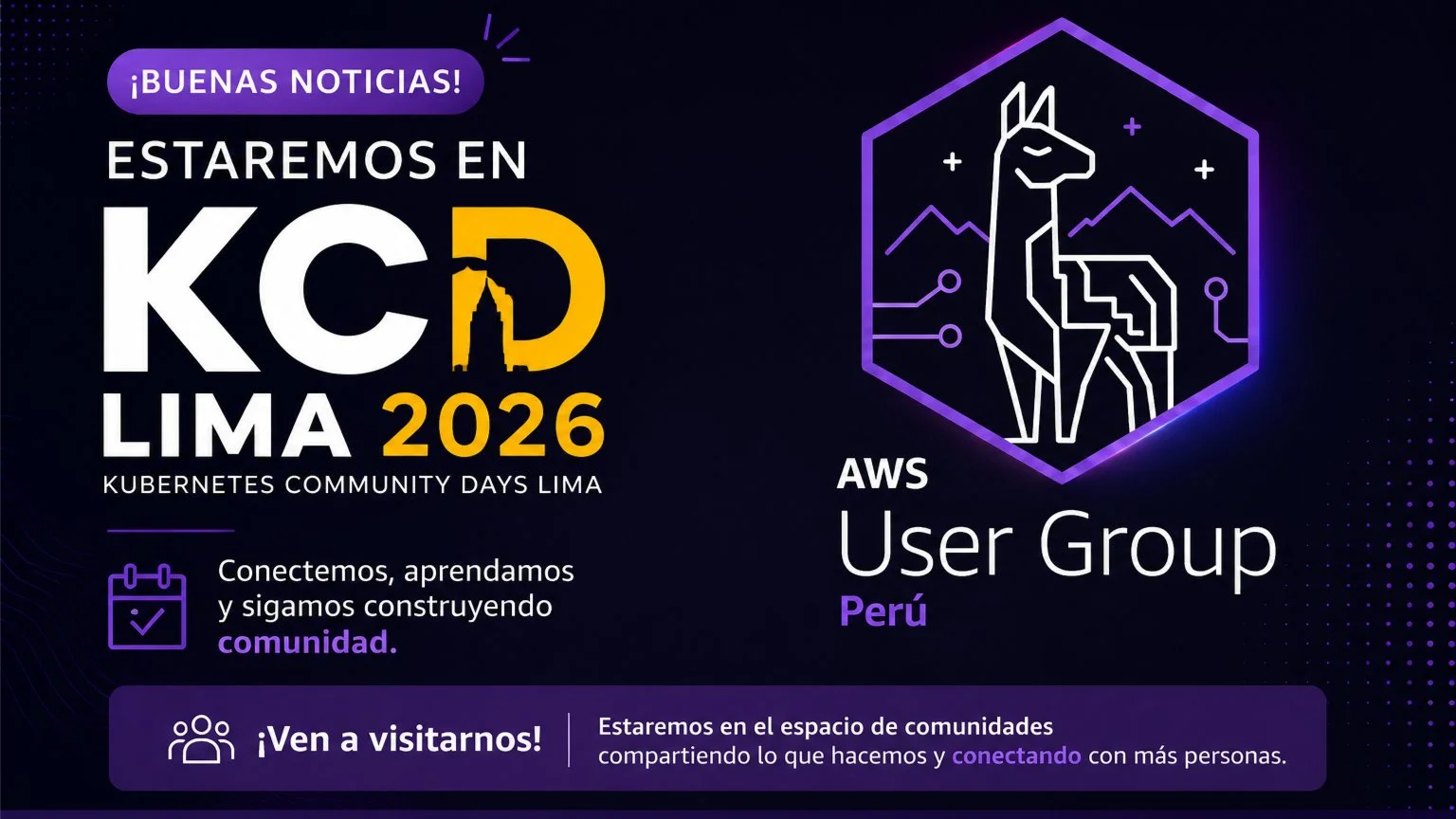 Portada de Nos vemos en KCD Lima 2026 | AWS User Group Perú