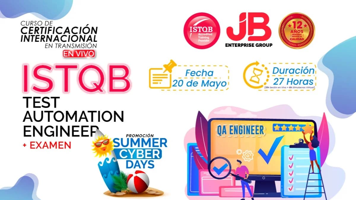 Portada de PROMOCIรN ๐๐๐๐๐๐๐๐๐: ISTQB TEST AUTOMATION ENGINEER + EXAMEN