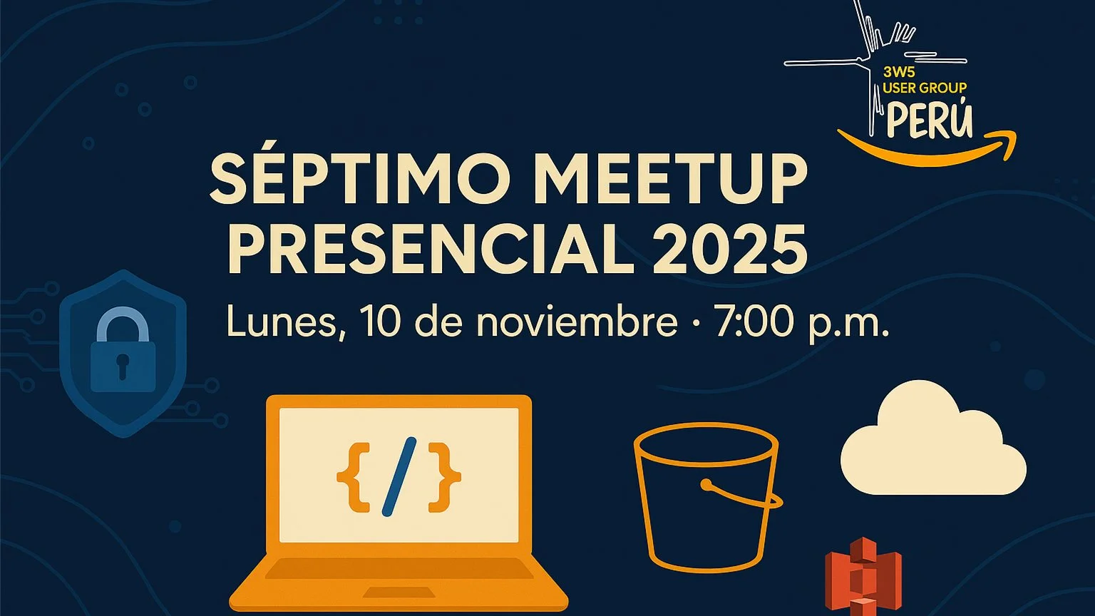 Portada de AWS UG Perú | Séptimo Meetup Presencial 2025