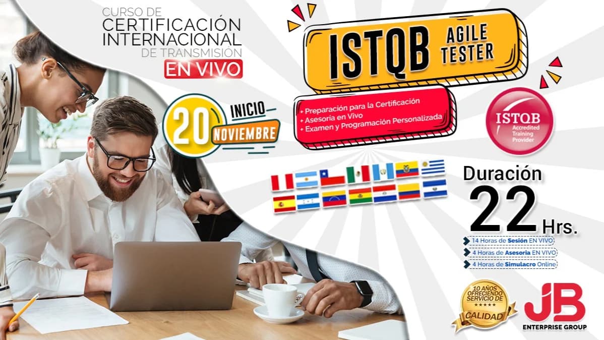 Portada de Curso de Transmisión en Vivo: “ISTQB AGILE TESTER"