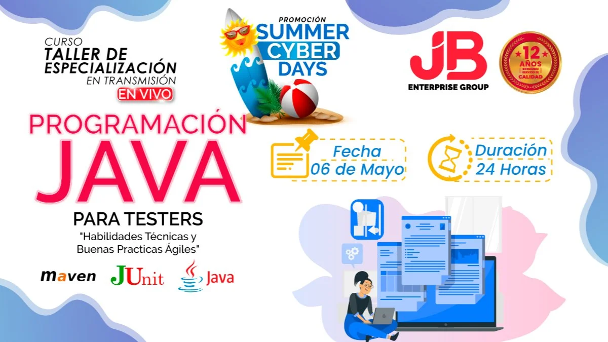 Portada de PROMOCIÓN 𝐂𝐘𝐁𝐄𝐑𝐃𝐀𝐘𝐒: PROGRAMACIÓN JAVA PARA TESTER