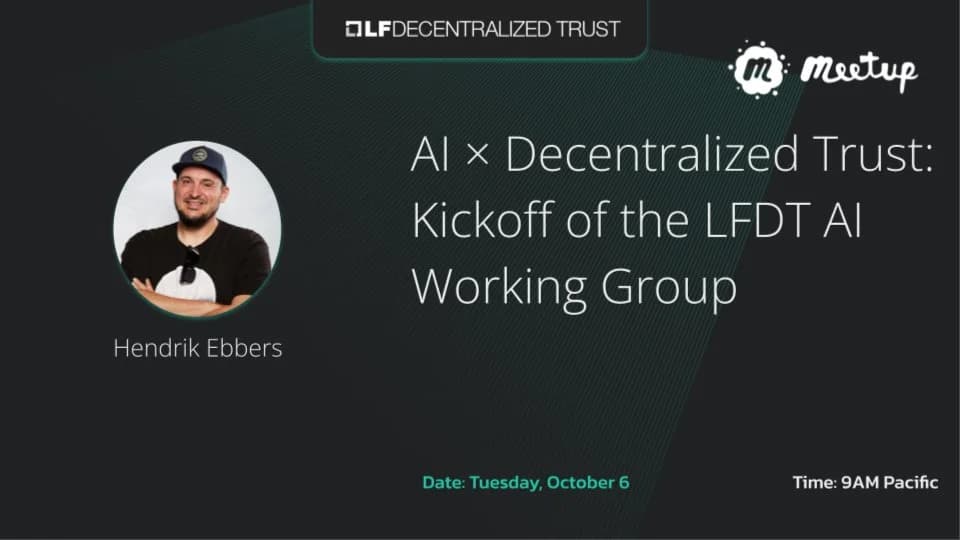 Portada de AI × Decentralized Trust: Kickoff of the LFDT AI Working Group