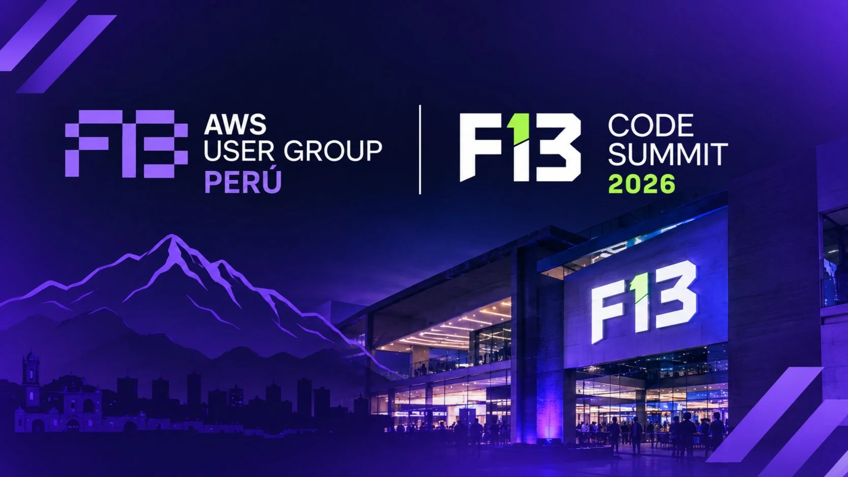 Portada de AWS UG Perú en el F13 Code Summit 2026