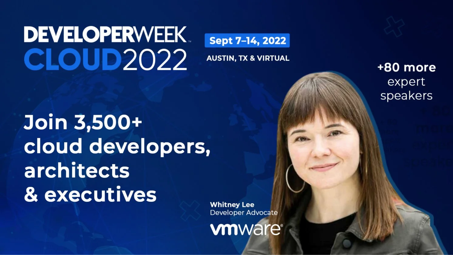 Portada de Free OPEN Passes to DeveloperWeek Cloud 2022 (Sep 7-14, Austin, TX + Virtual)