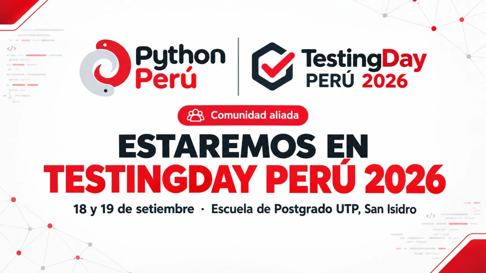 Portada de Python Perú en Testing Perú