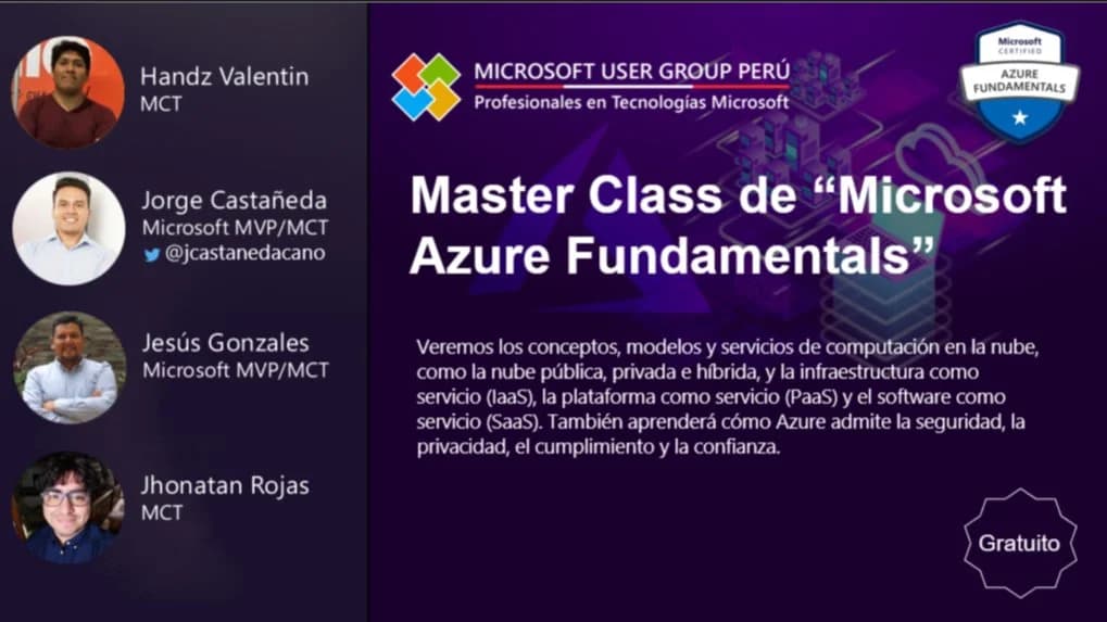 Portada de Master Class de Azure Fundamentals