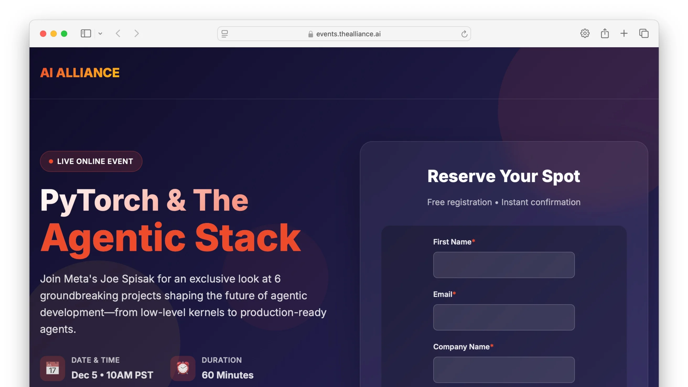 Portada de AI Alliance: PyTorch & The Agentic Stack