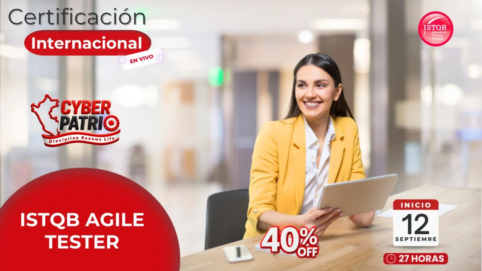 Portada de ISTQB AGILE TESTER !CYBER PATRIO!SEPTIEMBRE 12
