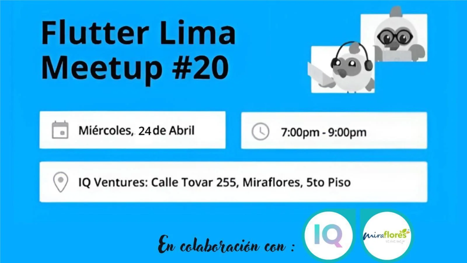 Portada de Flutter Lima Meetup #20