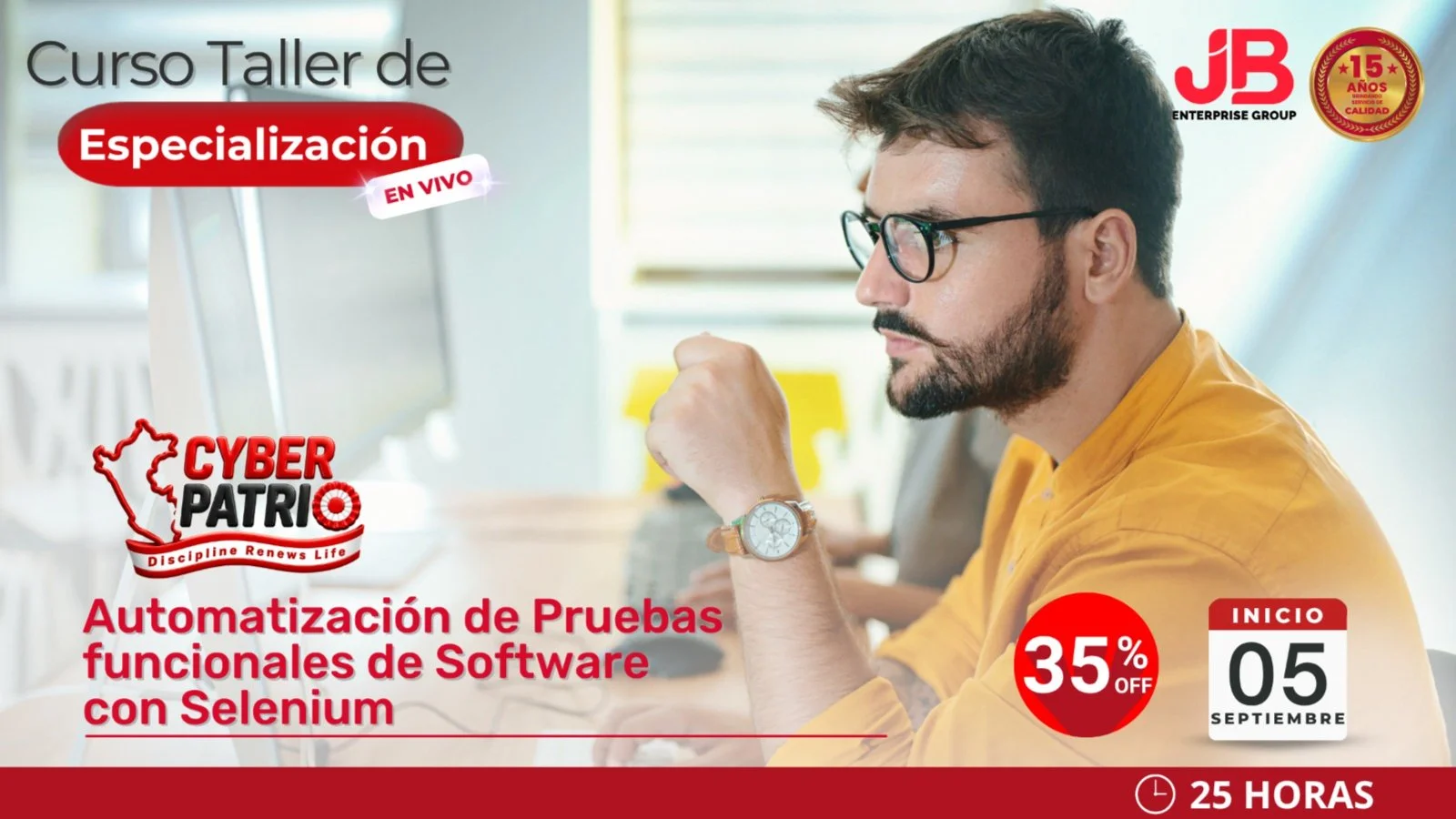 Portada de CYBER PATRIO!⭐ JB EG AUTOMATIZACIÓN DE PRUEBAS DE SOFTWARE