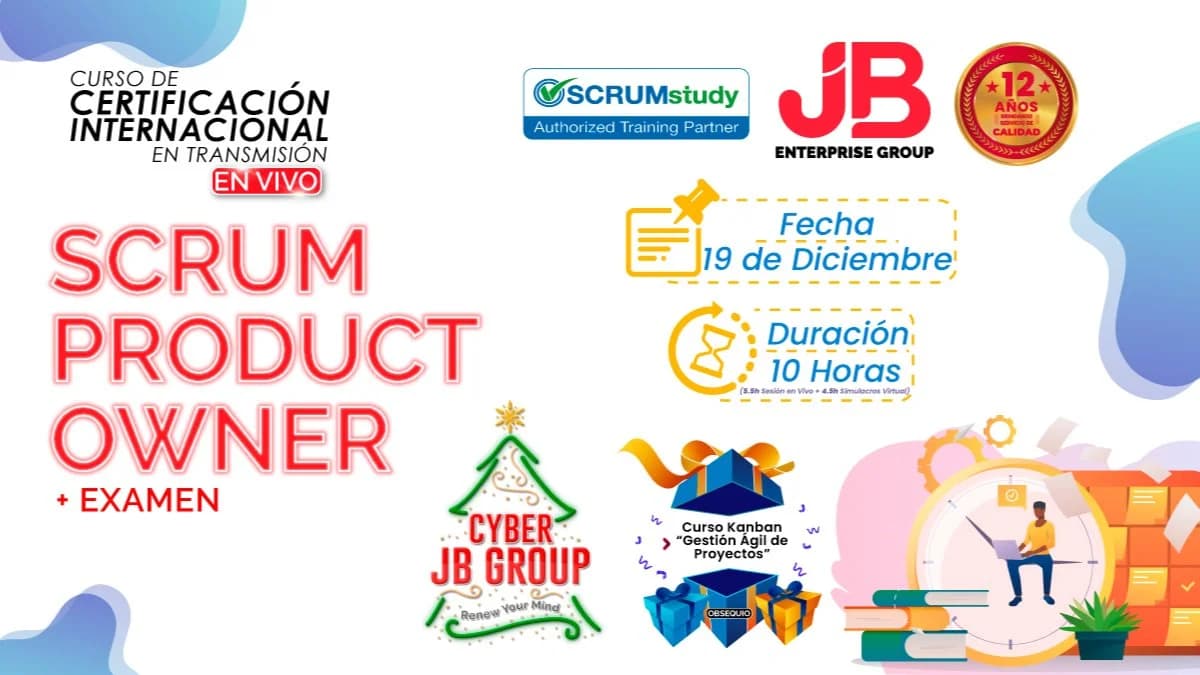 Portada de CYBER JB GROUP: SCRUM PRODUCT OWNER + EXAMEN
