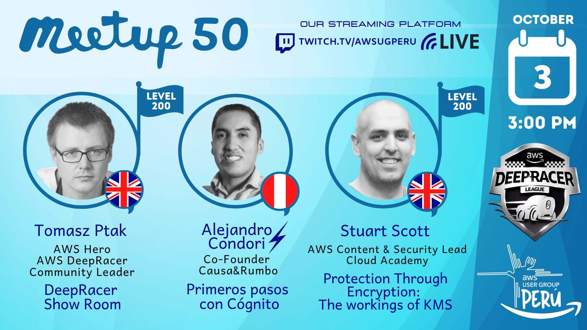 Portada de AWS Meetup #50 Security Specialty Book Author, DeepRacer Show and Flash Talks!