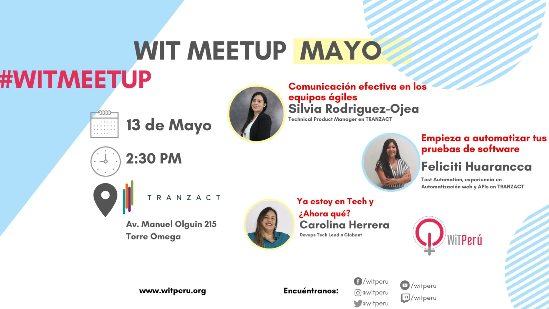 Portada de WITMeetup Mayo