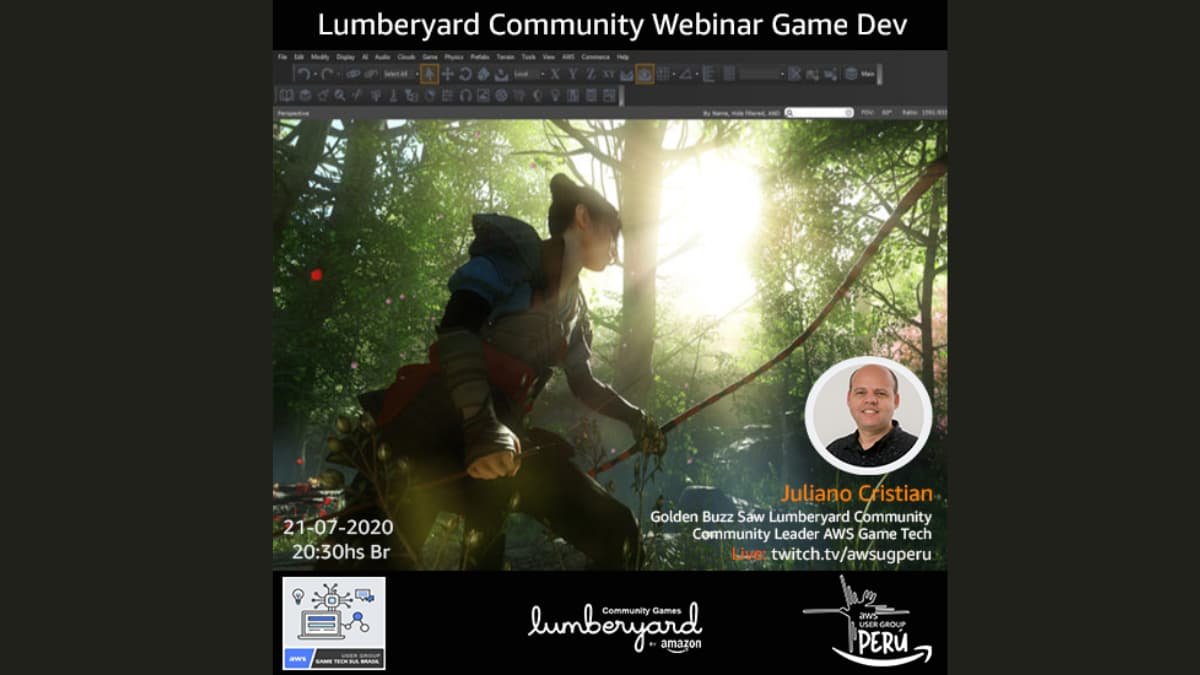 Portada de AWSPeru#39 Amazon Lumberyard: Developing Games with AWS Game Tech Cloud
