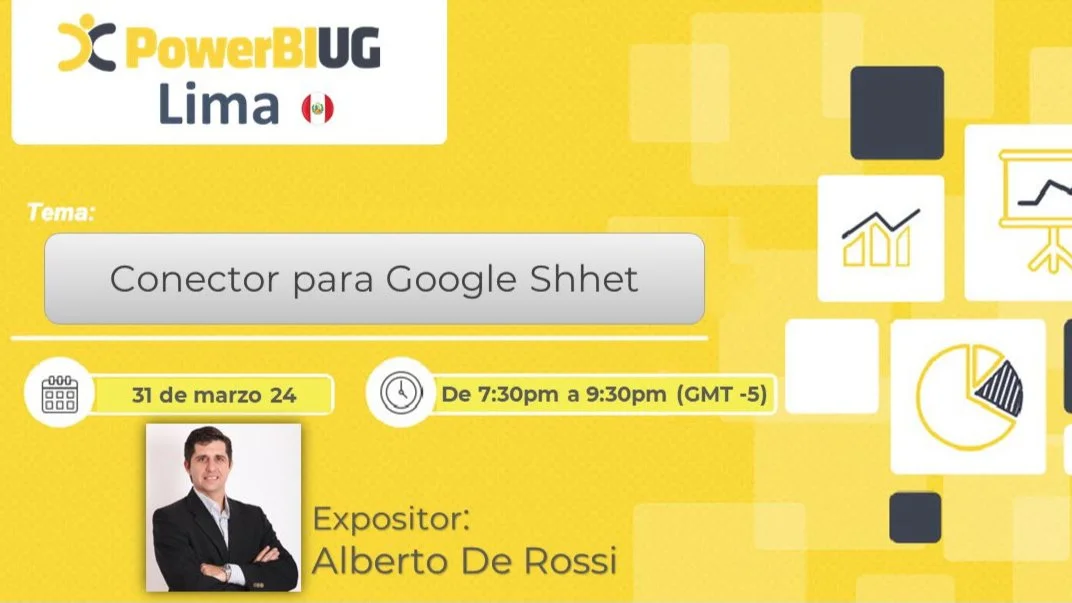 Portada de Power BI UG Lima | Webcast marzo | Conector para Google sheets