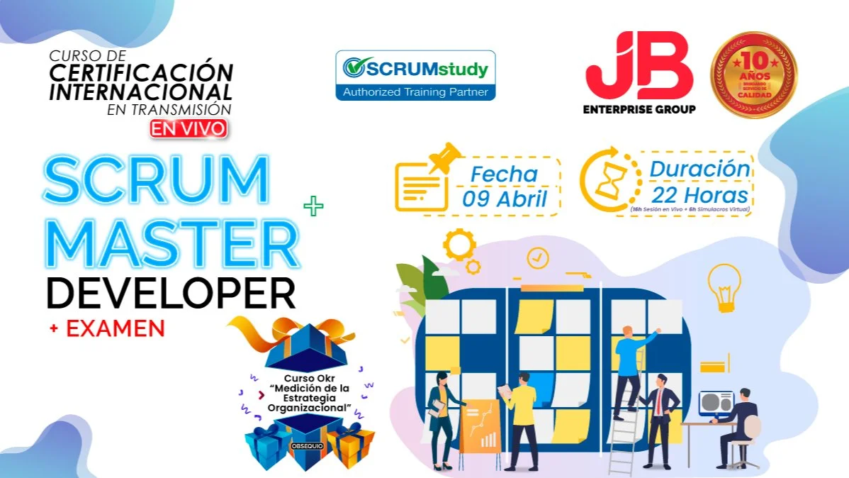 Portada de Certificacion: Scrum Master y Developer "Preparacion y Examen Internacional"
