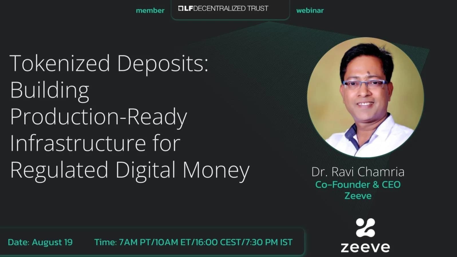 Portada de Webinar with Zeeve: Tokenized Deposits & Regulated Digital Money Infrastructure