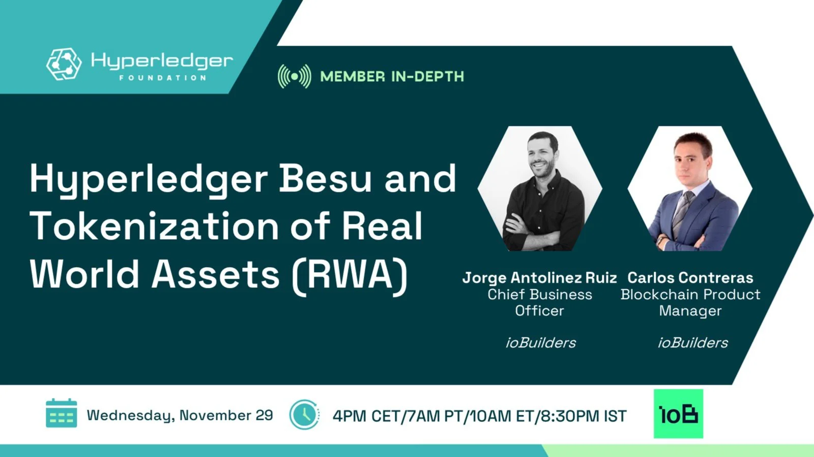 Portada de Webinar with ioBuilders: Hyperledger Besu and Tokenization of Real World Assets