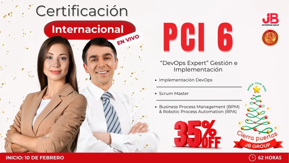Portada de CIERRA PUERTAS JB GROUP: PCI 6 - “DEVOPS EXPERT” GESTIÓN E IMPLEMENTACIÓN