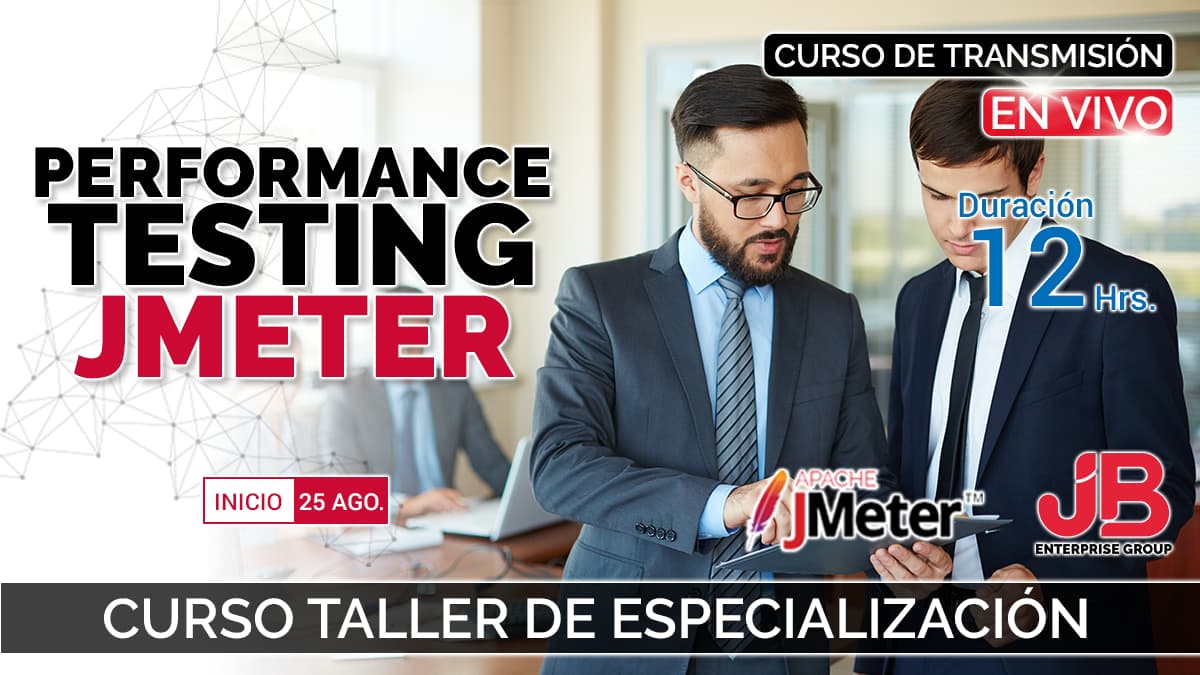Portada de Curso de Transmisión en Vivo: PERFORMANCE TESTING CON JMETER