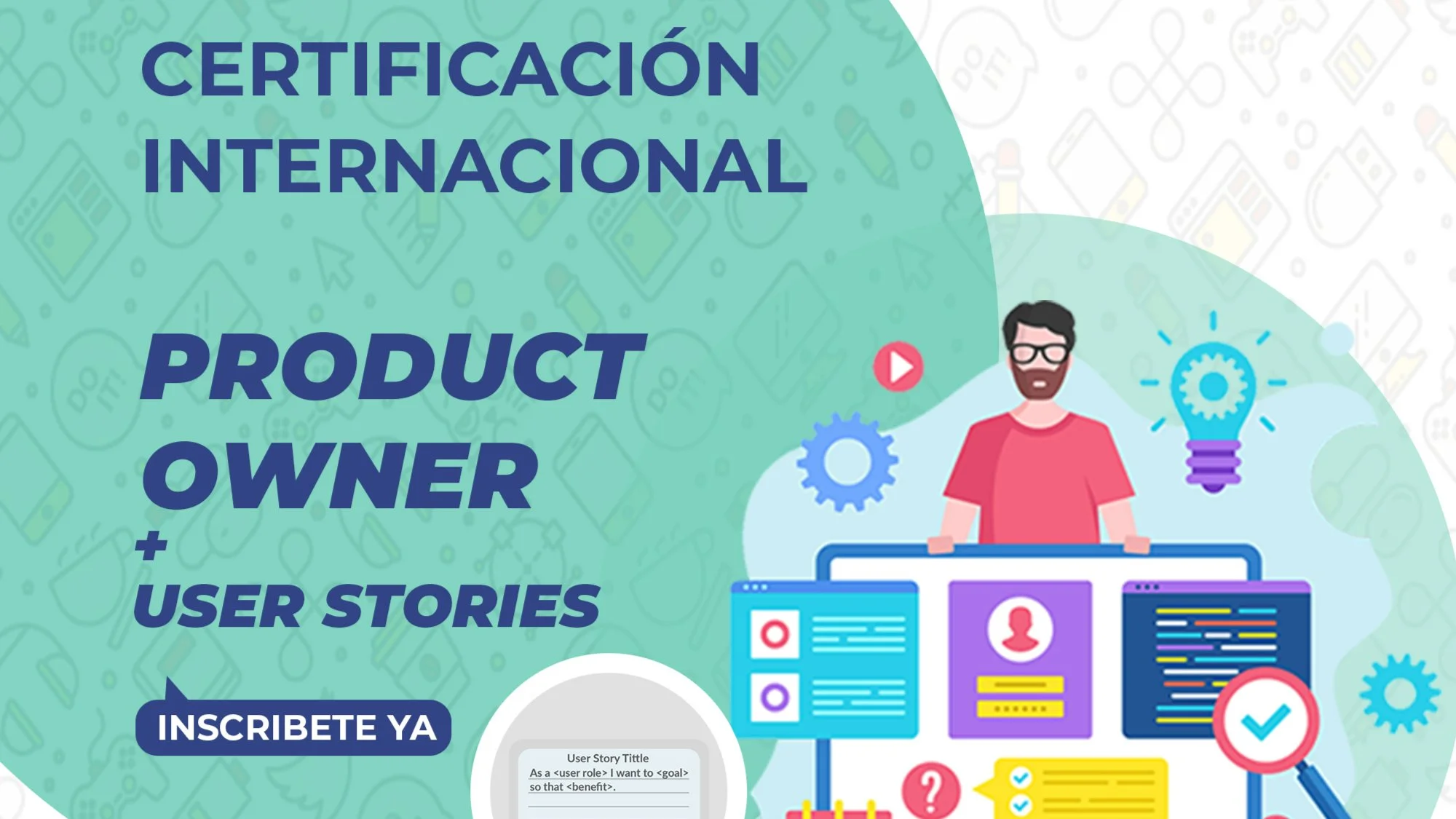 Portada de Certificación Product Owner + Certificación User Stories 09 y 10 de octubre