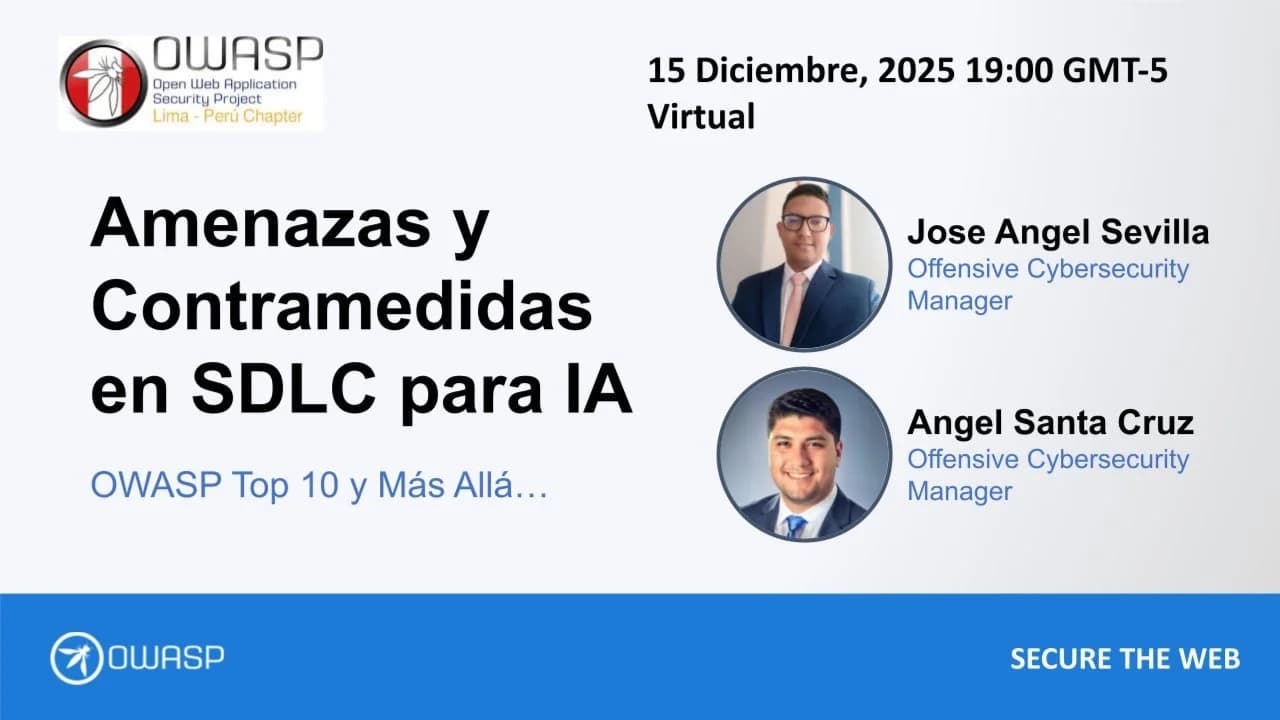 Portada de Amenazas y Contramedidas en el SDLC para IA