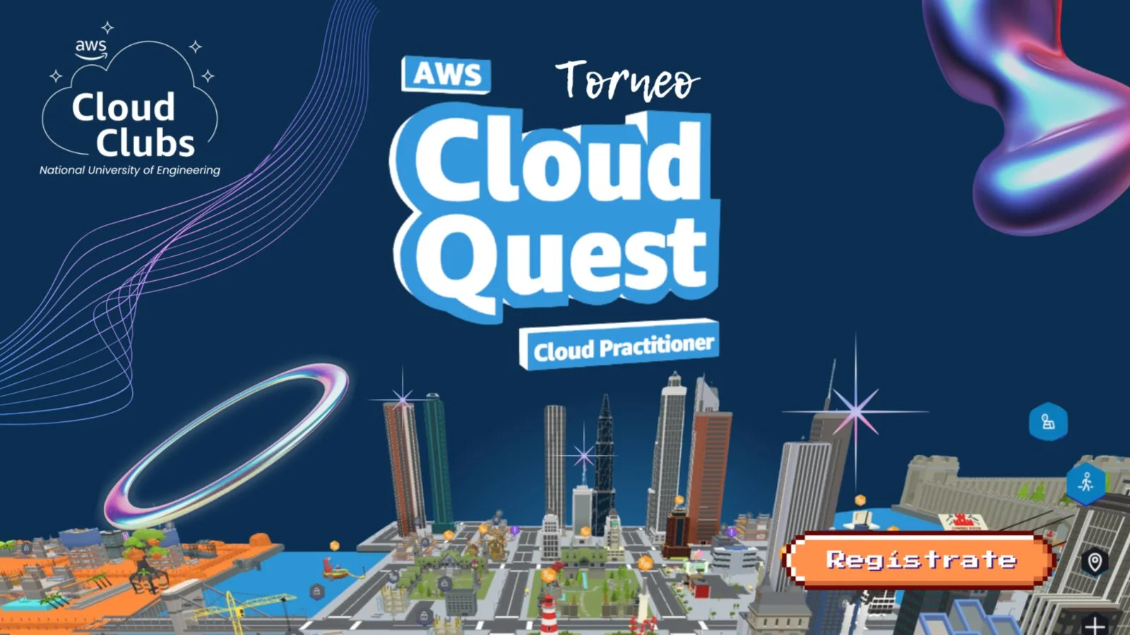 Portada de AWS Cloud Quest Tournament ☁️ - AWS Cloud Club UNI