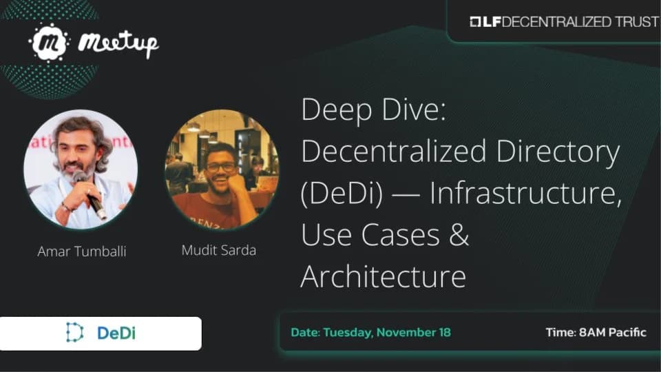 Portada de Decentralized Directory (DeDi)—Infrastructure, Use Cases & Architecture