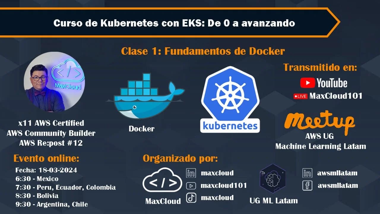 Portada de Curso de Kubernetes con EKS - 1 Fundamentos de Docker
