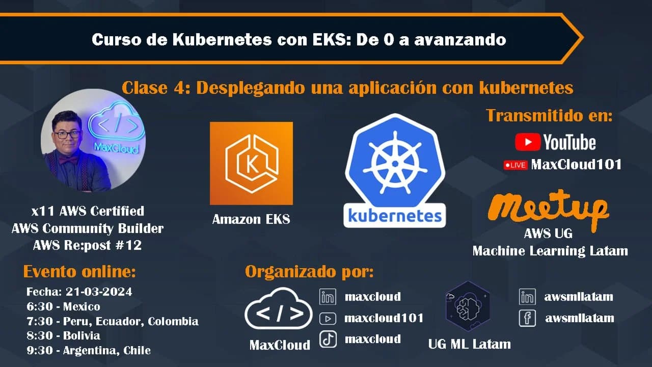 Portada de Curso de Kubernetes con EKS - 4 Desplegando una aplicación