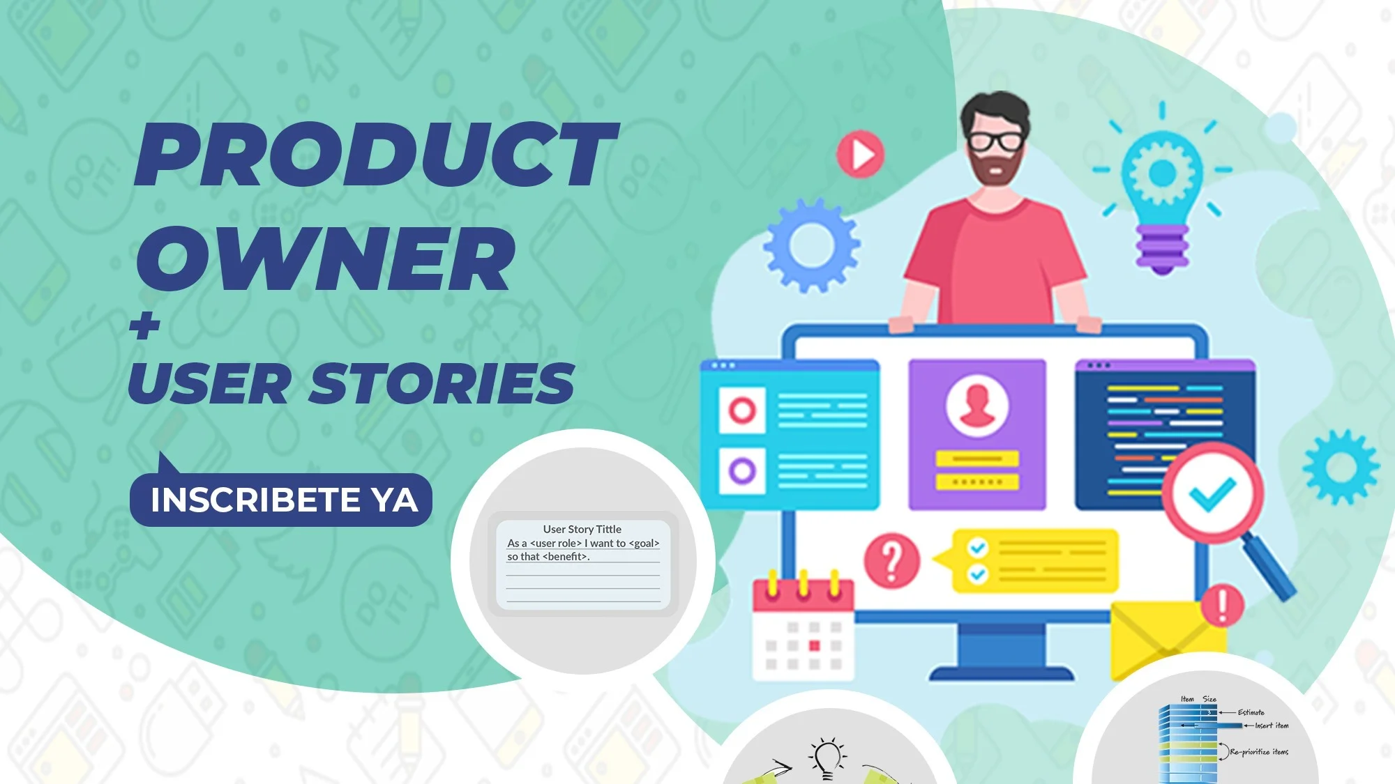 Portada de Certificación Product Owner + Certificación User Stories 30 y 31 de enero