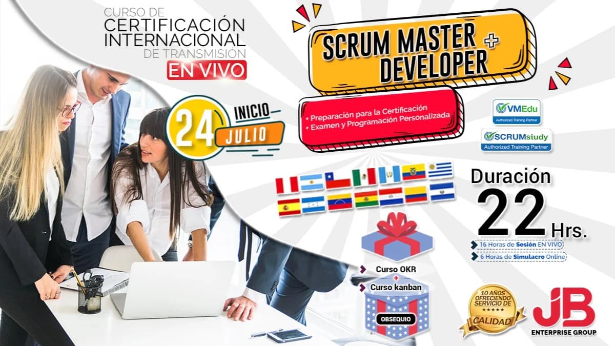 Portada de CYBER ❤️𝗣𝗘𝗥Ú: “SCRUM MASTER Y SCRUM DEVELOPER"