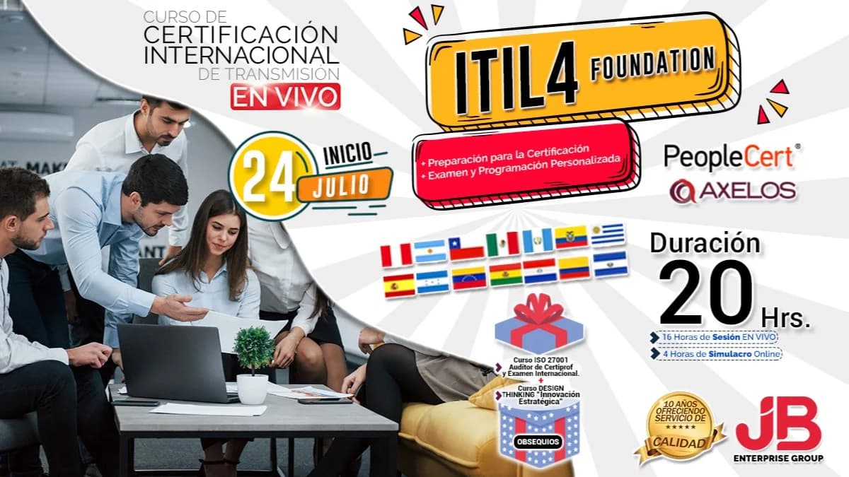 Portada de CYBER ❤️𝗣𝗘𝗥Ú: “ITIL4 FOUNDATION"