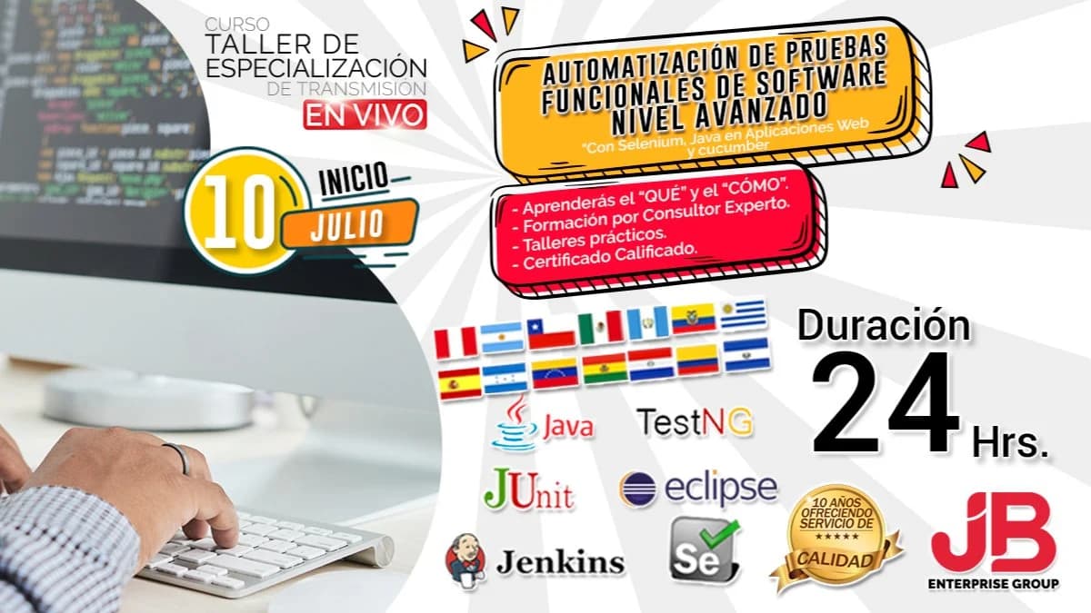 Portada de 𝗖𝗬𝗕𝗘𝗥❤️𝗣𝗘𝗥Ú: “Auto. de Pruebas funcionales de Software - Nivel Avanzado