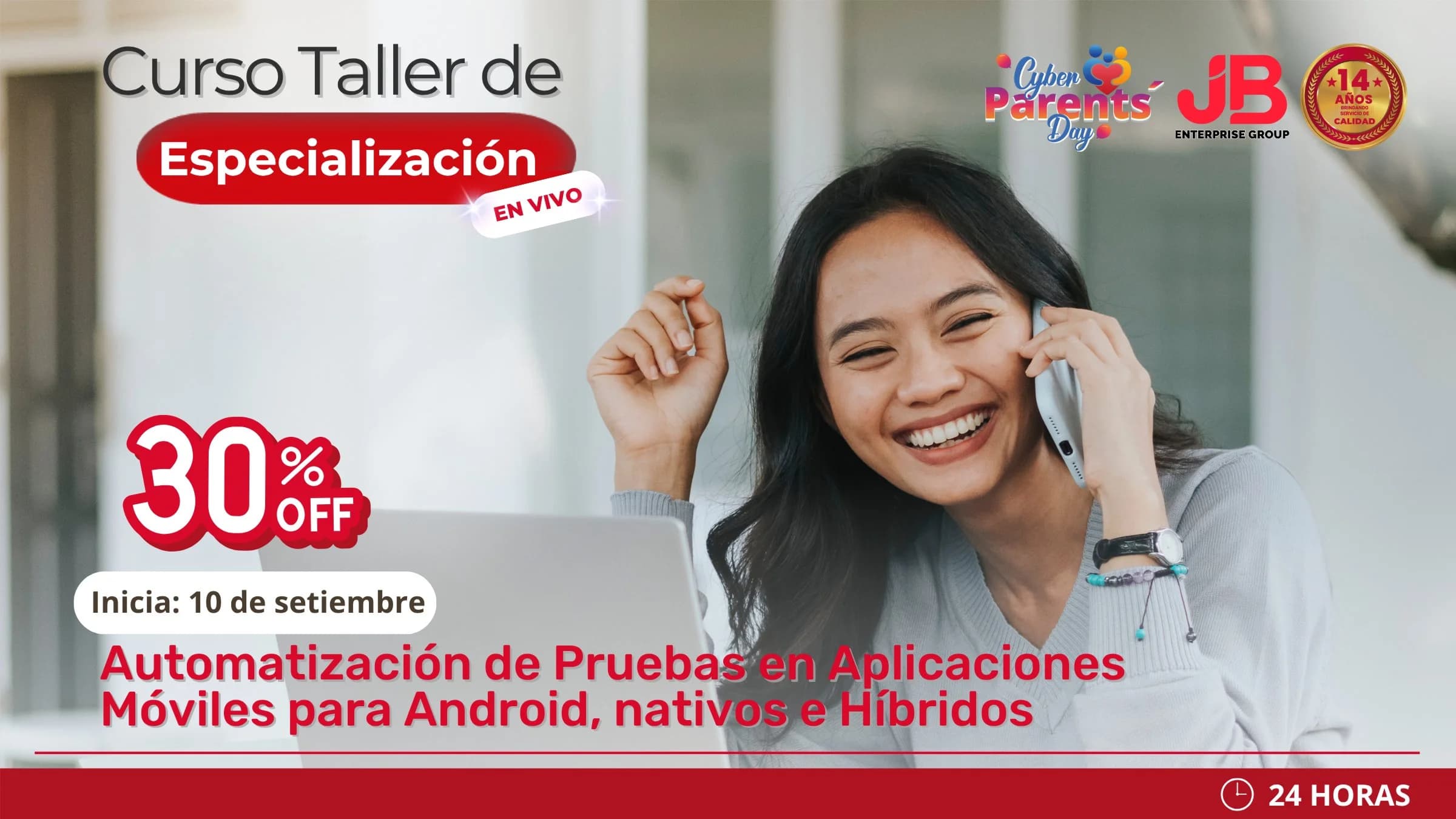 Portada de CYBER PARENTS DAY: AUTOMATIZACIÓN DE PRUEBAS EN APLICACIONES MÓVILES