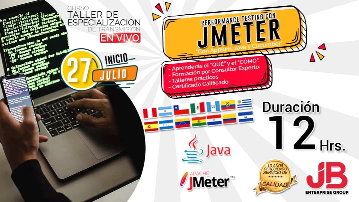 Portada de 𝗖𝗬𝗕𝗘𝗥❤️𝗣𝗘𝗥Ú: “Performance Testing con JMeter"