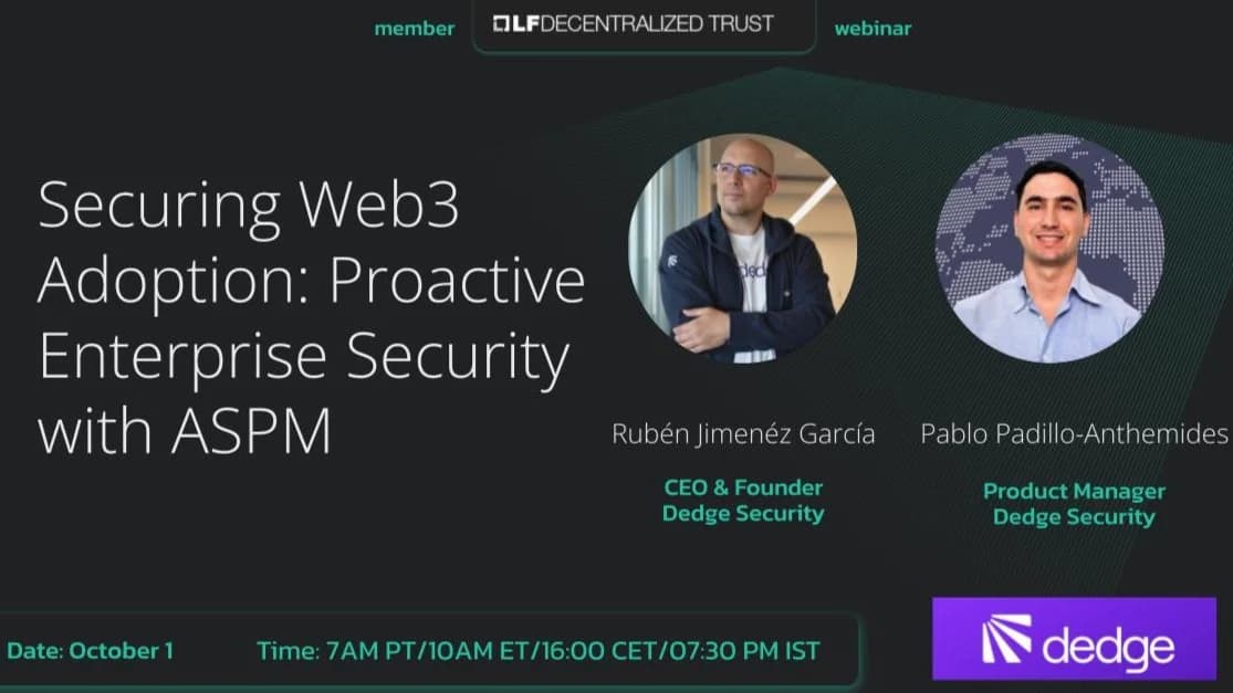 Portada de Member webinar: Securing Web3 Adoption - Proactive Enterprise Security with ASPM