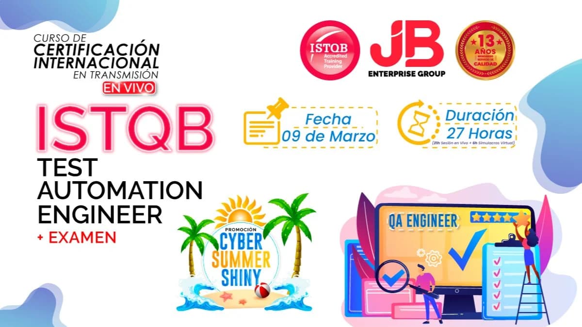 Portada de CYBER SUMMER SHINY: ISTQB Test Automation Engineer + Examen