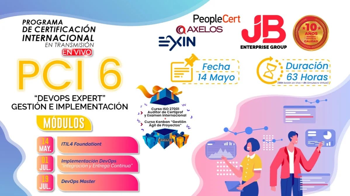 Portada de Programa de Certificación: "Devops Expert Gestión e Implementación"