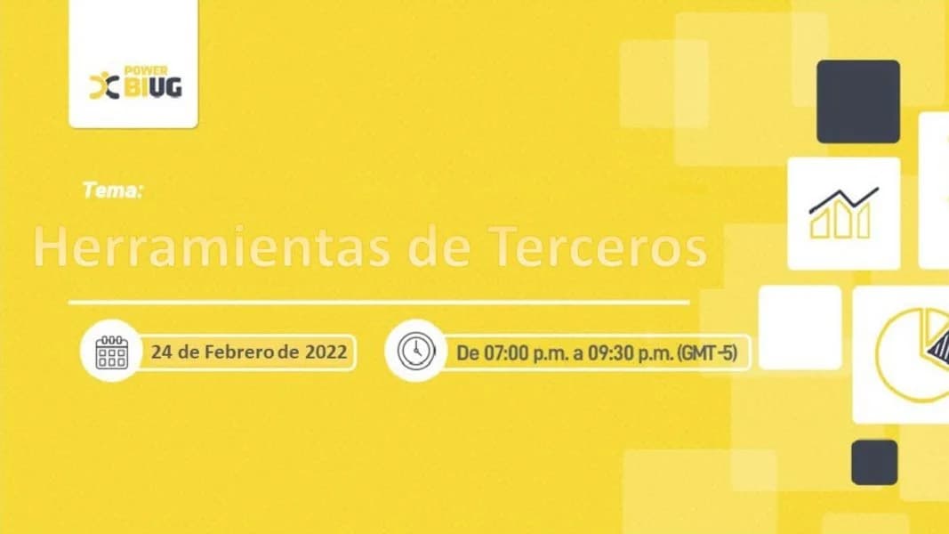Portada de Power BI UG Lima - Webcast Febrero - Herramientas de Terceros