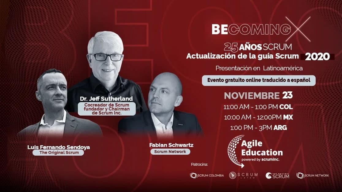 Portada de Celebración de los 25 años de Scrum y Actualización de la guía de Scrum 2020