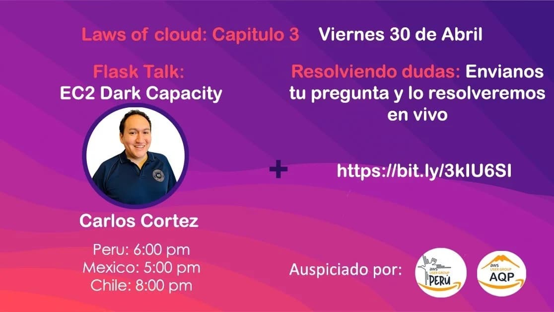 Portada de Episodio #3 LAWS of Cloud: La capacidad oscura de EC2 #AWSUGArequipa