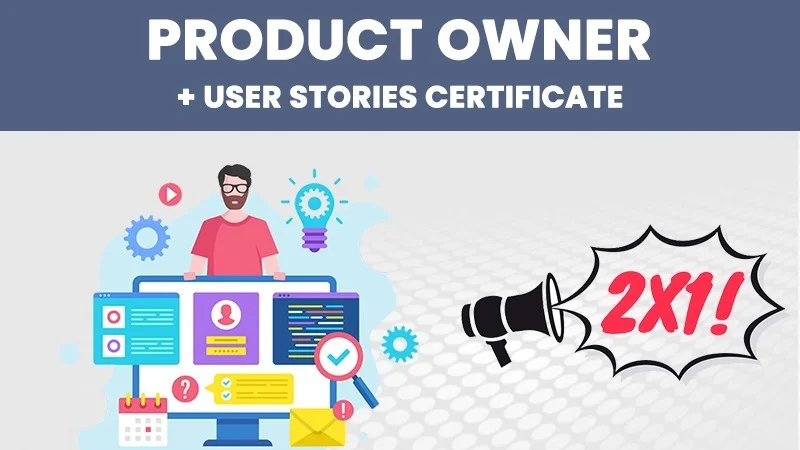 Portada de Certificación Product Owner + Certificación User Stories 19 y 20 de setiembre