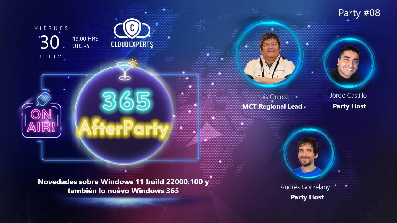 Portada de AfterParty 08 | Novedades Windows 11 build 22000.100 y lo nuevo Windows 365