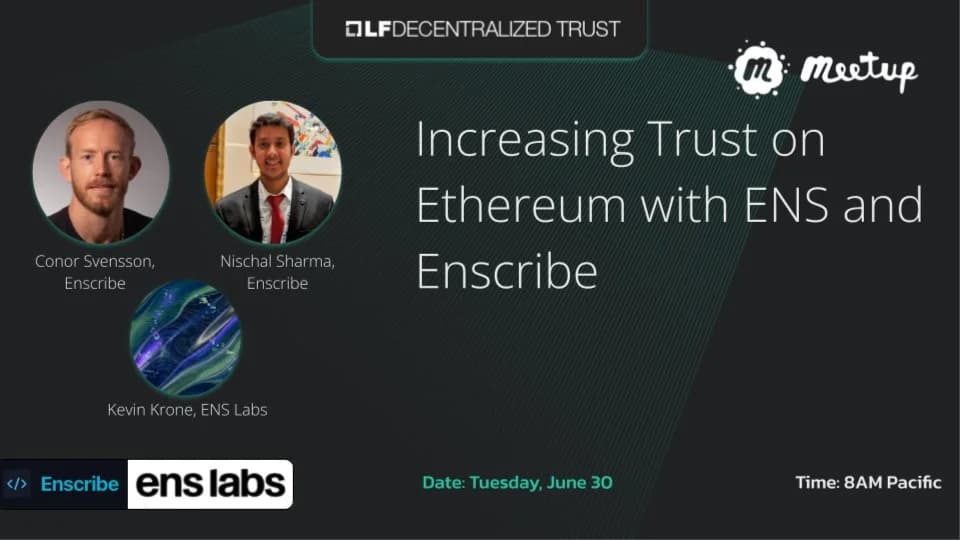 Portada de Increasing Trust on Ethereum with ENS and Enscribe