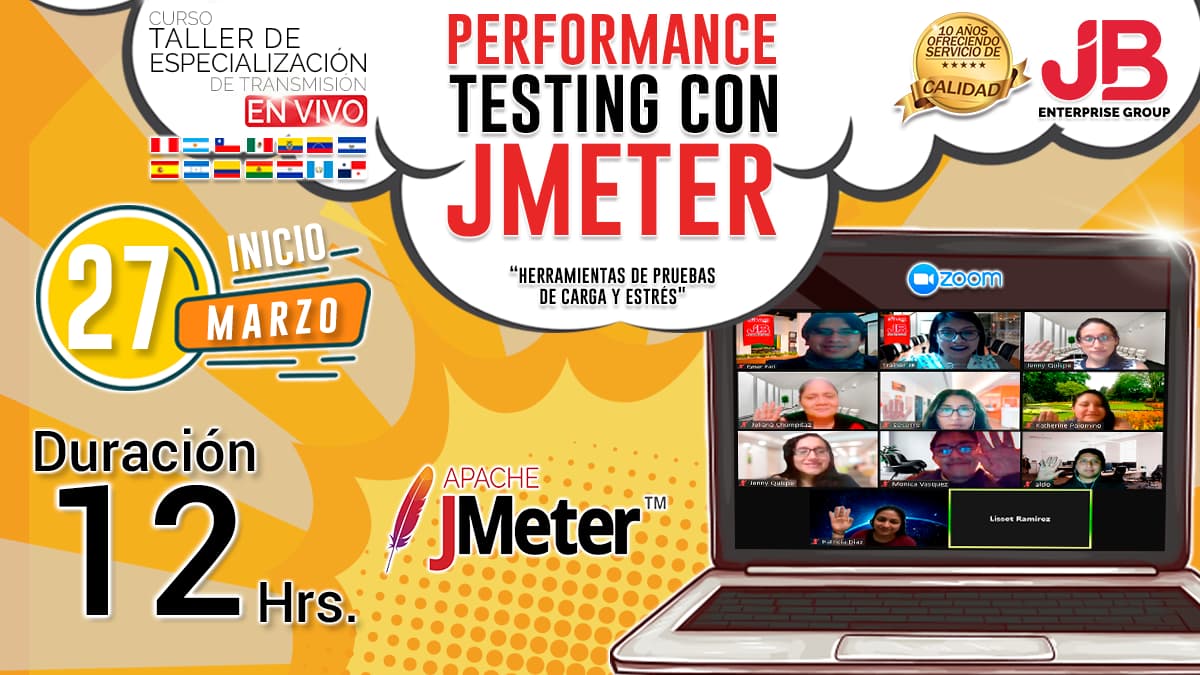 Portada de Curso de Transmisión en Vivo: Performance Testing con JMeter