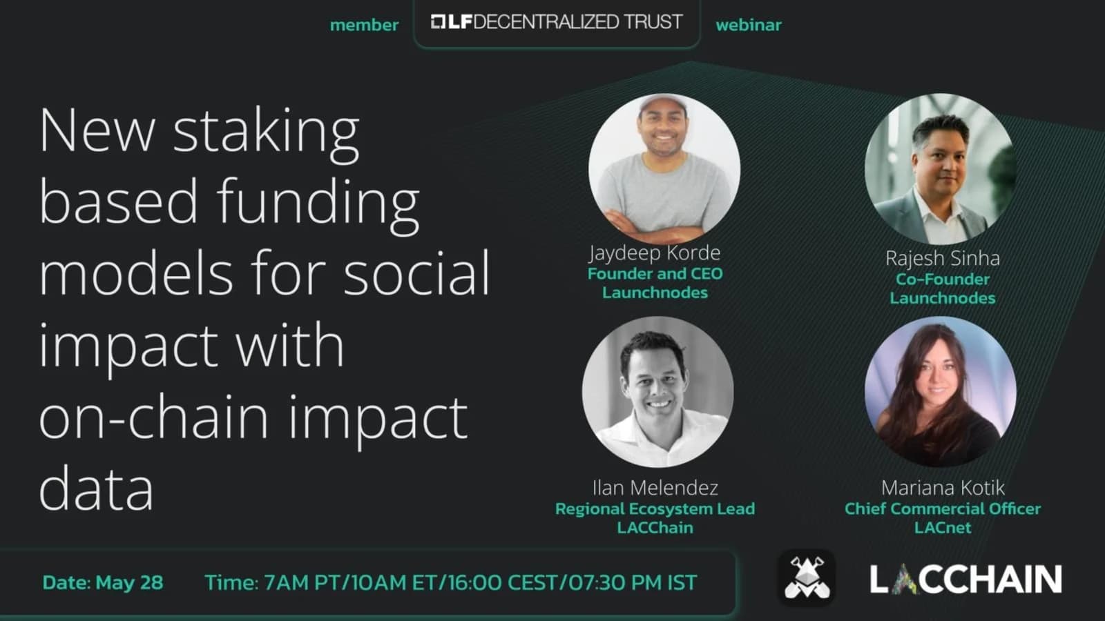 Portada de Webinar with Launchodes&LACChain: Staking-Based Funding model for Social Impact
