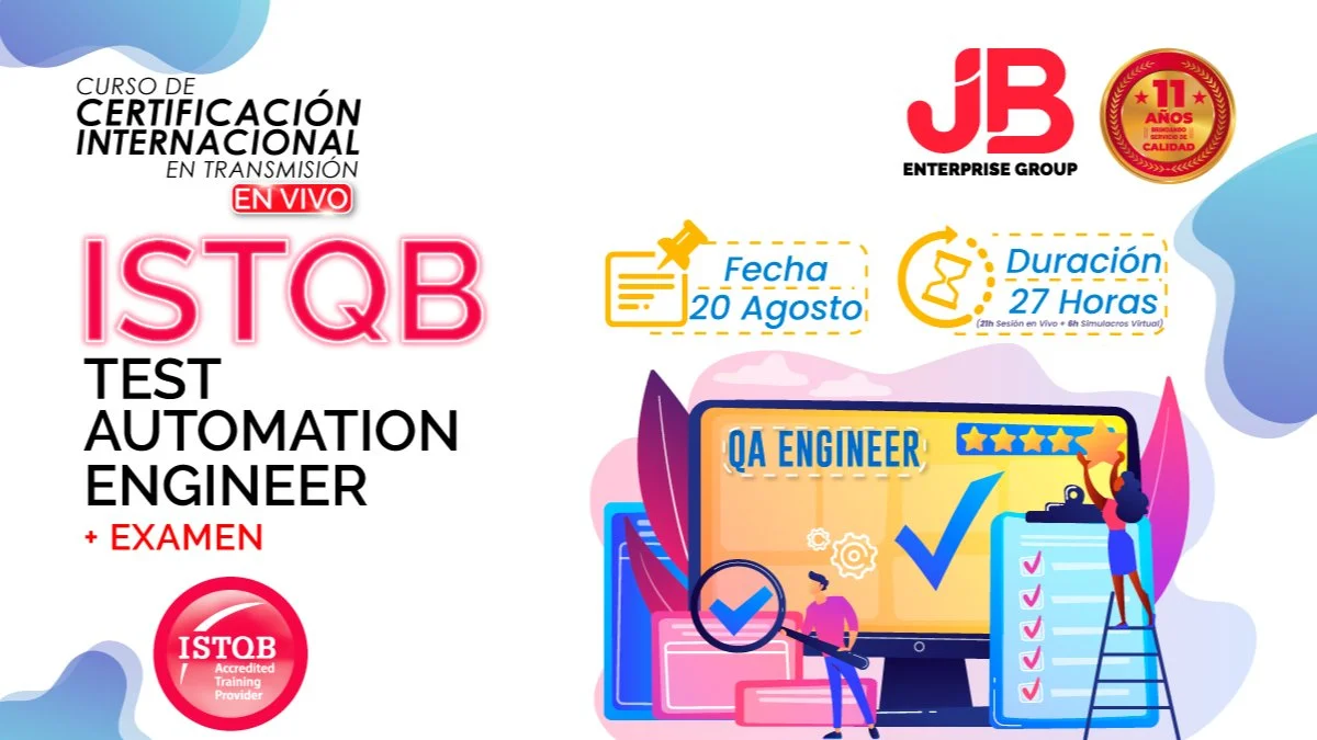 Portada de CURSO INTERNACIONAL:ISTQB TestAutomationEngineerPreparacion+Examen Internacional